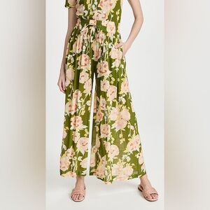 Rebecca Taylor Mesh Wide-Leg Pants in Wild Peony Size S